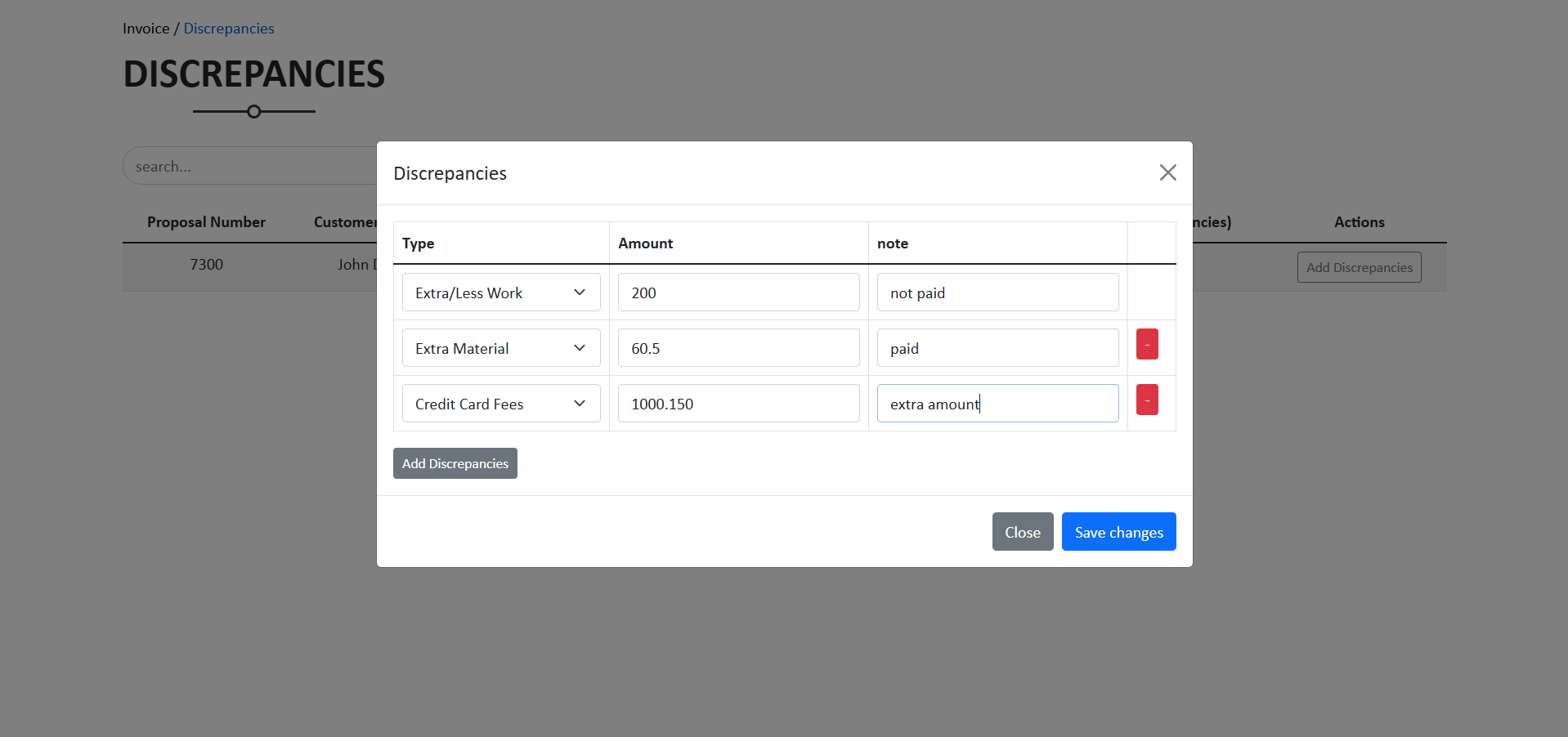 Descrepancies Project