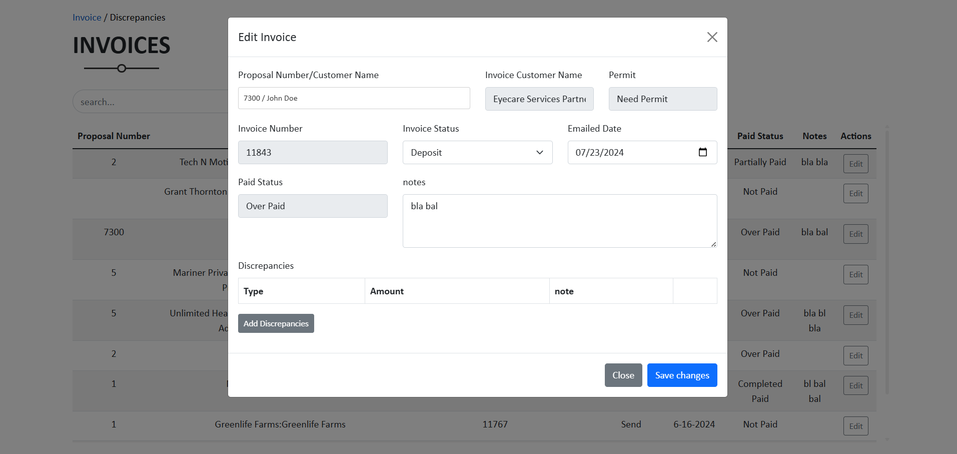 Edit Invoice