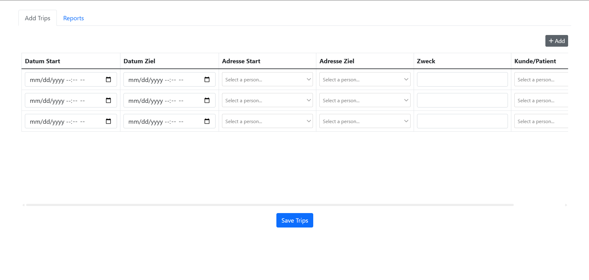 Trips Calcualtor Project